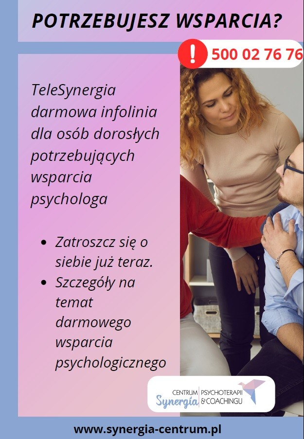 Zdjęcie artykułu Bezpłatna pomoc psychologiczna - TeleSynergia darmowa infolinia.