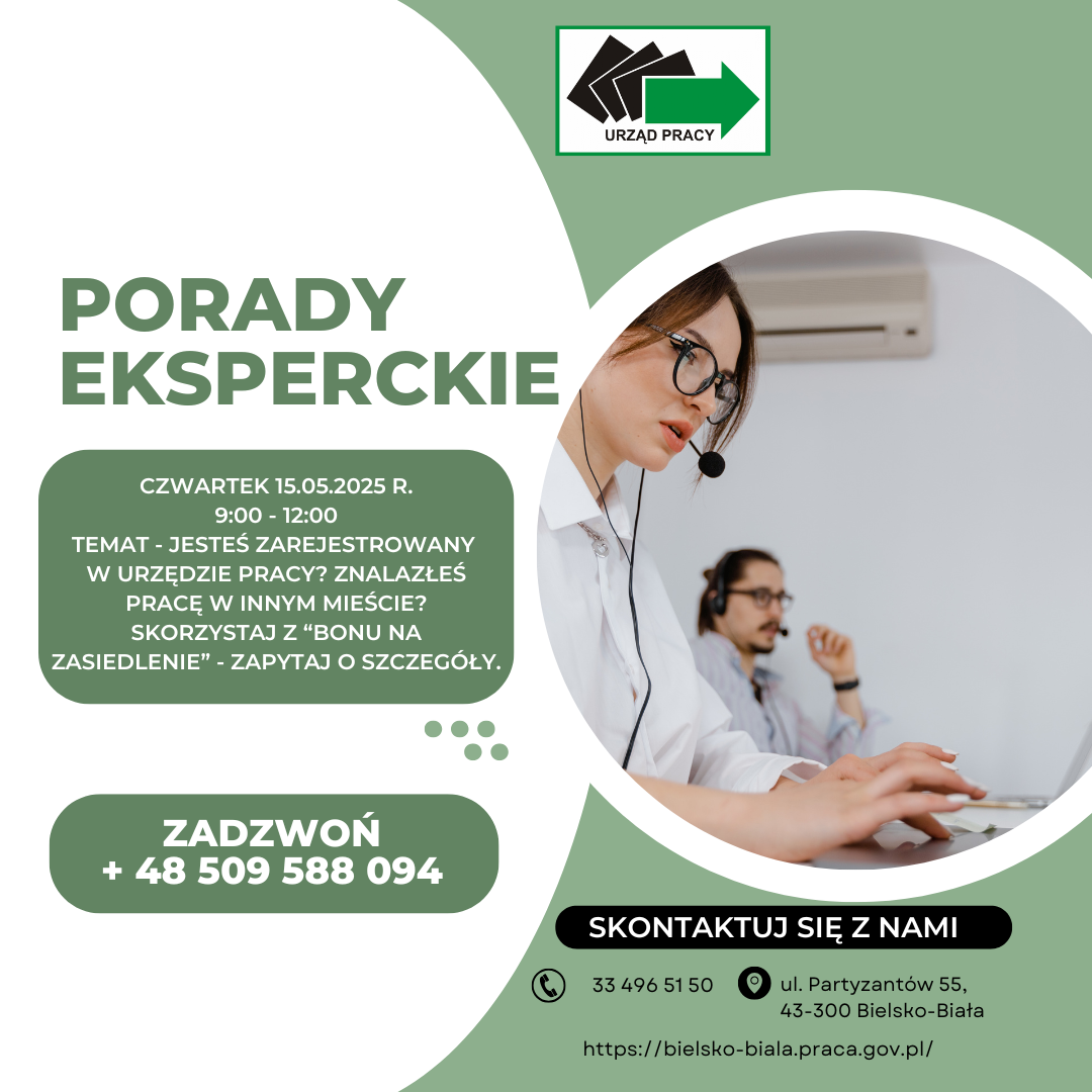 Zdjęcie artykułu Porady eksperckie - temat - Jesteś zarejestrowany w Urzędzie Pracy? Znalazłeś pracę w innym mieście? Skorzystaj z “Bonu na zasiedlenie” - zapytaj o szczegóły.
