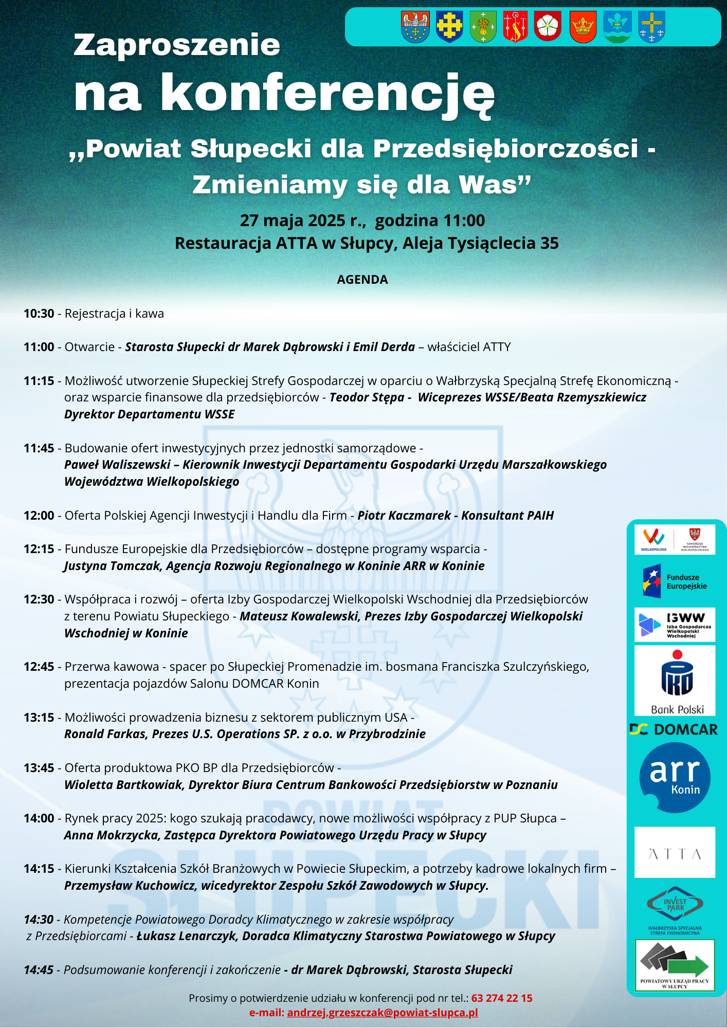 Zdjęcie artykułu Konferencja „Powiat Słupecki dla Przedsiębiorczości – Zmieniamy się dla Was”