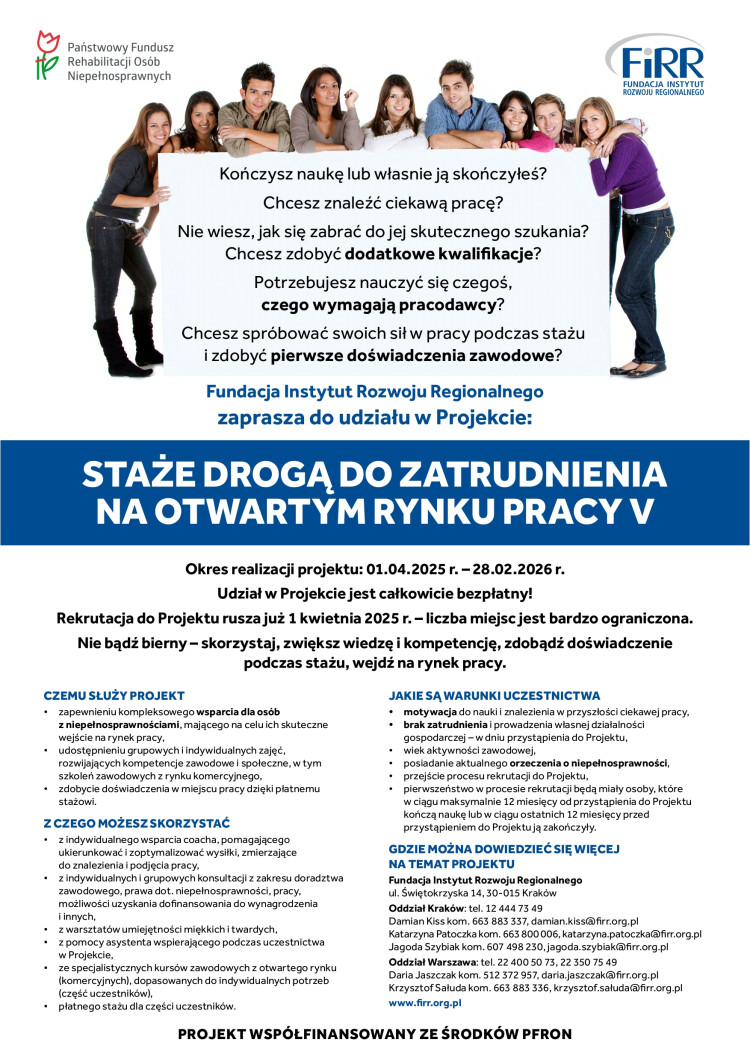 Zdjęcie artykułu Projekt dla osób z niepełnosprawnościami realizowany przez Fundację Instytutu Rozwoju Regionalnego