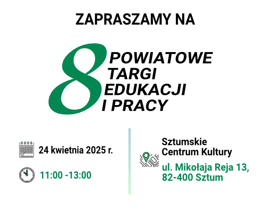 Zdjęcie artykułu Targi Edukacji i Pracy w Sztumie 24.04.2025