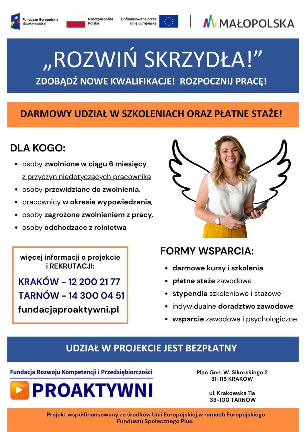 Plakat projektu Rozwiń skrzydła