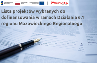 Obrazek dla: Lista projektów wybranych do dofinansowania dla RMR
